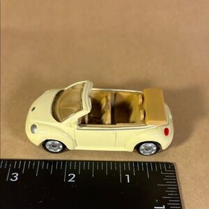 Cream Convertible Toy Car with Tan Interior